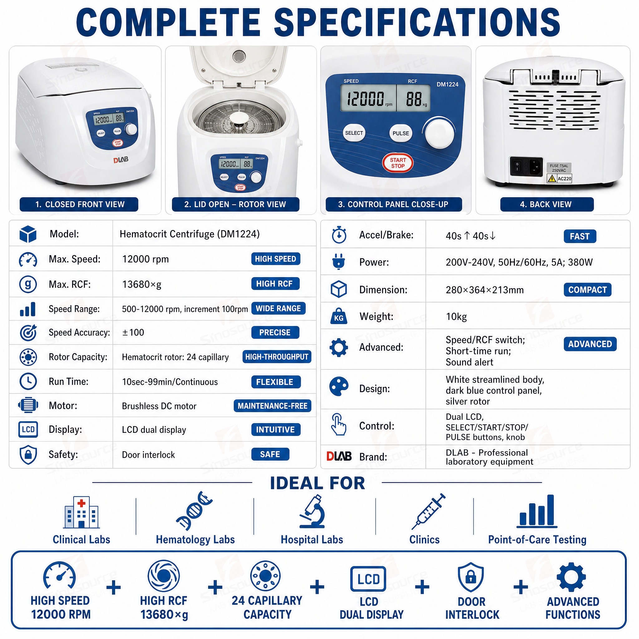 Professional 12000rpm 13680xg  - Medical Lab Machines avis et prix