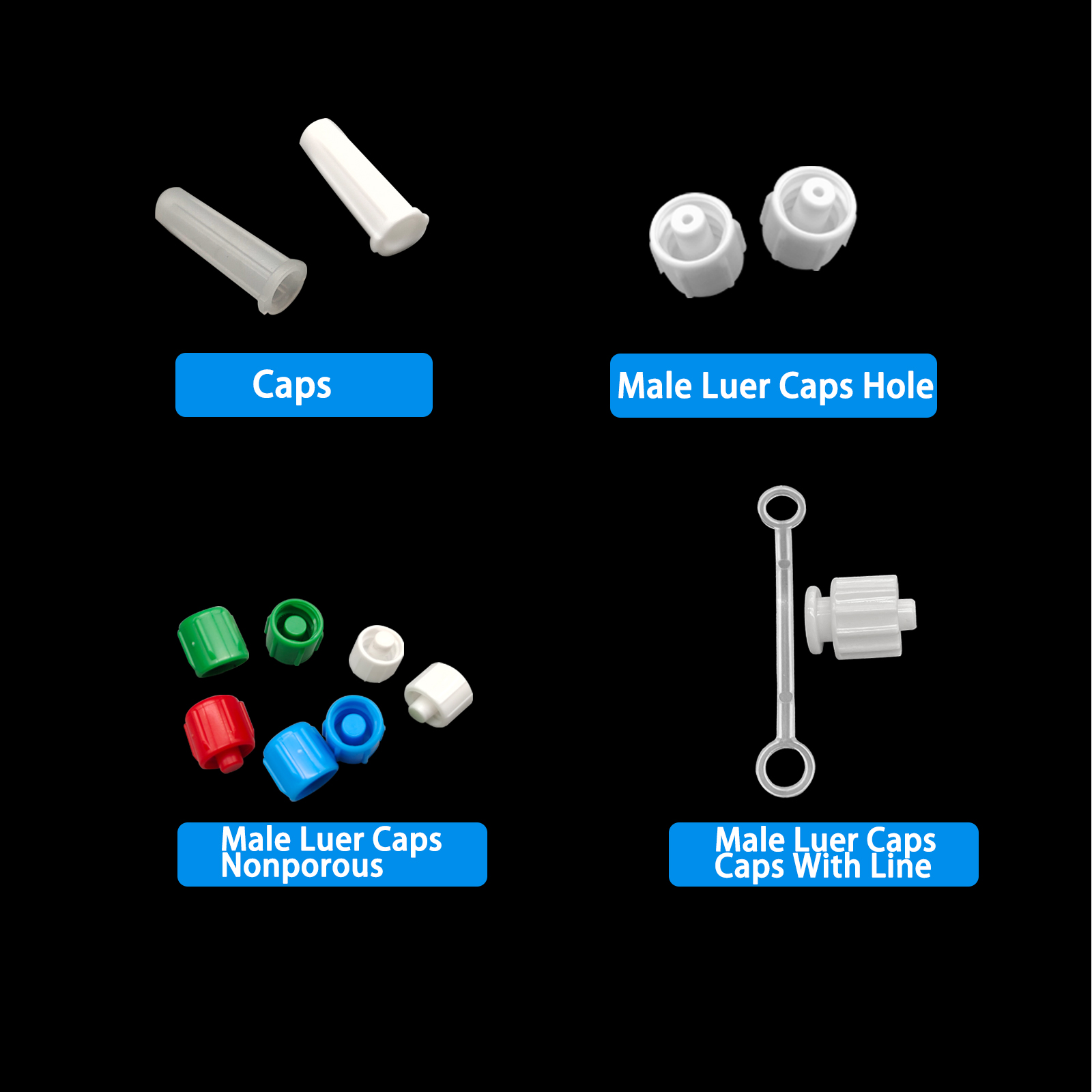 500pcs Male Luer Caps Hole for - Medical Lab Usa avis et prix